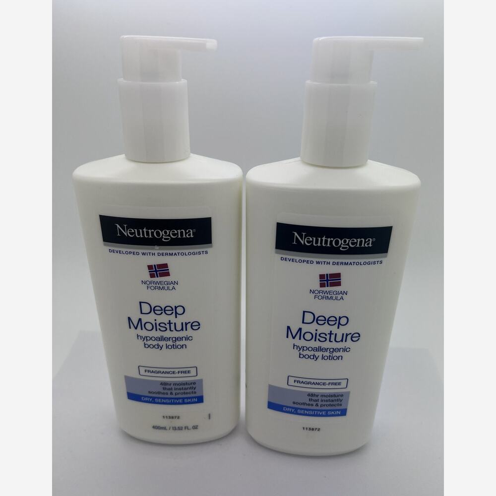 Lot of 2 - Neutrogena DEEP MOISTURE Norwegian Formula Body Lotion 13.52 oz NEW
